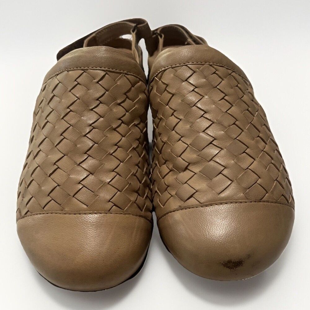 Softwalk Salina Woven II Clog Womens Brown Leather Slingback Sandal Shoes Sz 9